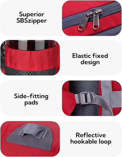WATERFLY Fanny Pack Waist Bag: Fannie Pack 2 Water Bottle Holders Lumbar Belt Hiking Walking Running Jogging Camping Large Woman Man (Bottle Not Included)