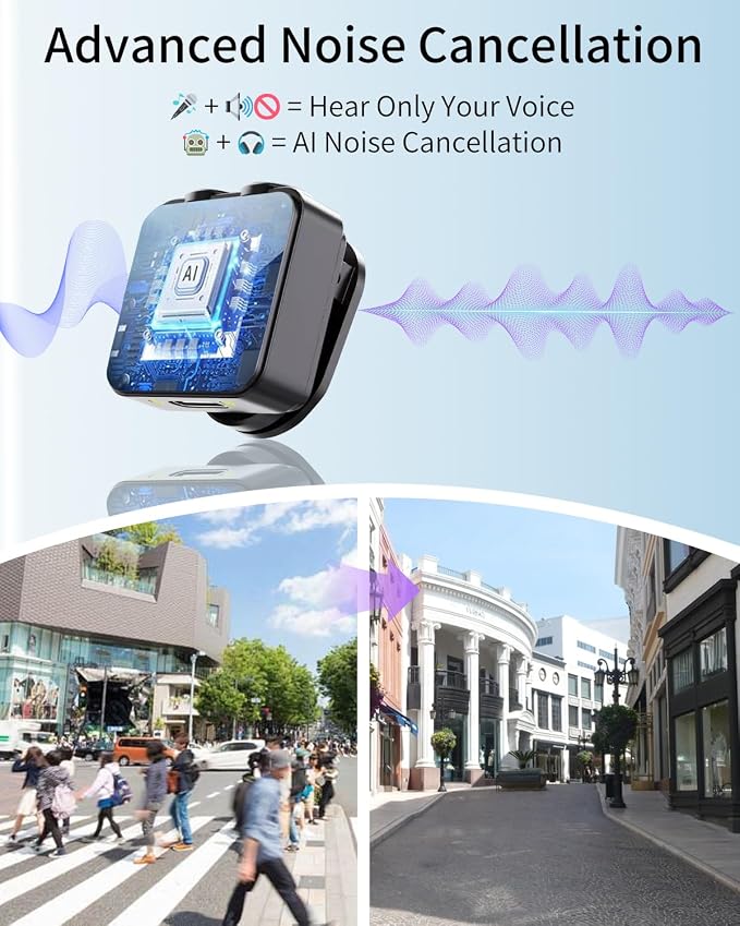 Wireless Lavalier Microphone for iPhone:JXJXQU Mic with Smart Noise Reduction, Reverb Effect, 30H+ Battery Life - Ideal for Video Recording/Podcasting/Streaming - Suitable for Vloggers and Streamers