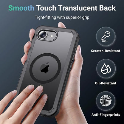 jaroco Magnetic for iPhone 17e Case& iPhone 16e Case, [Compatible with MagSafe][Military Grade Drop Protection][Heavy Duty Protection][Non-Slip][Shockproof] 2-Layer Bumper Phone Case 6.1''-Black