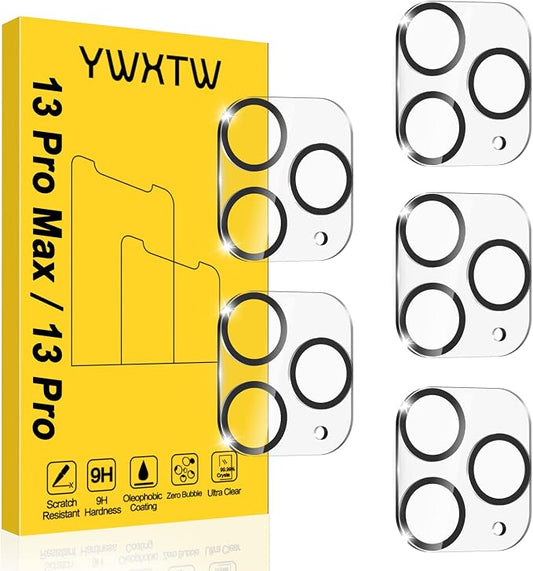 YWXTW [5 Pack Camera Lens Protector Compatible with iPhone 13 Pro Max 6.7" / 13 Pro 6.1" Tempered Glass, [Night Shooting Mode] Case Friendly, High Definition