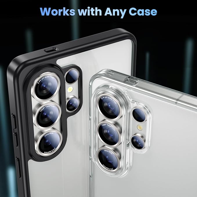 Uyiton for Samsung Galaxy S26 Ultra Camera Lens Protector - [Case-Friendly][Not Easy to Break][Ultra-Thin] Military-Grade Tempered Glass with Aluminum Metal Rear Camera Screen Cover - Grey