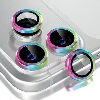 Choiche Compatible for iPhone 17 Pro/iPhone 17 Pro Max Camera Lens Protector, 9H Tempered Glass Camera Cover Screen Protector Metal Ring Decoration Accessories (Colorful)