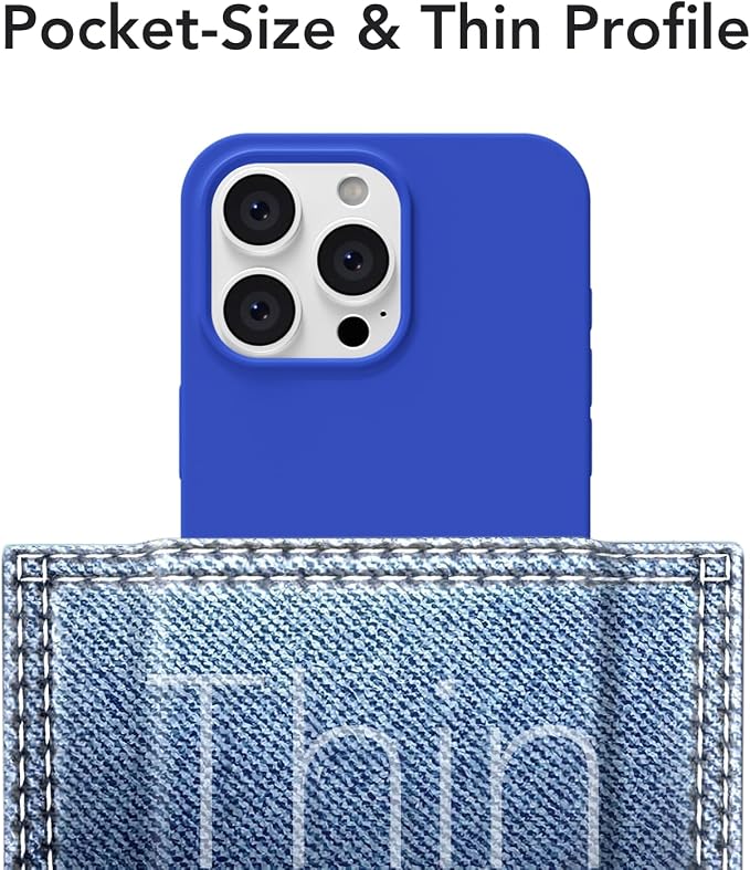 for iPhone 14 Pro Max Case Silicone Compatible with Magsafe Case, Ultra Slim Thin Magnetic Phone Cases Mag Safe, Cute Soft Rubber Gel Matte Plain Wireless Charging Cover for Women, Royal Blue