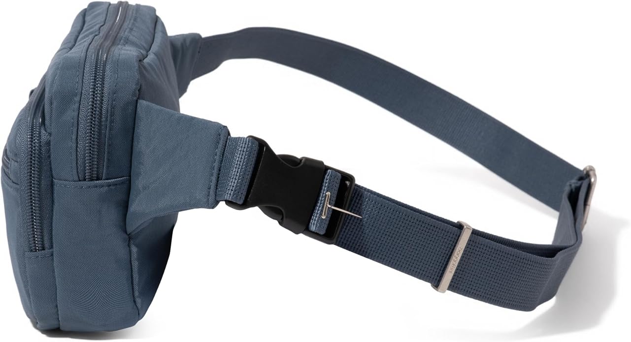 Baggallini Securtex Anti-theft Belt Bag 8.8"x5.5" Crossbody Fanny Pack for Women RFID Wallet Locking Zipper Travel Purse