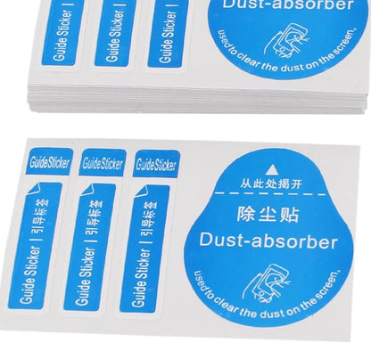 uxcell 50pcs Dust Removal Stickers, Computer Cellphone Tablet Screen Cleaning Decals, 8 x 5cm Laptop Absorber LCD Dusting Stickers Tools for Cell Phone Tempered Glass Screen Film