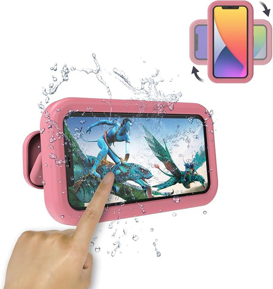 Waterproof Shower Phone Holder,360° Rotation Shower Phone Case, Angle Adjustable, Anti-Fog High Sensitivity,for Bathroom,Batheub, Kitchen Wall,Compatible with 4" - 6.8" Cell Phones