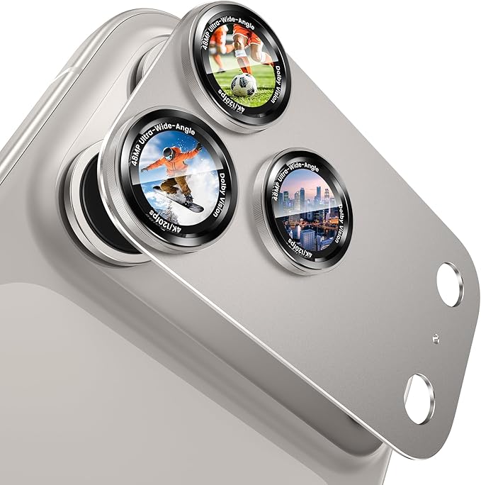 Goton Compatible for iPhone 17 Pro Camera Lens Protector, 1-Pack Aluminum Alloy Metal Cover with HD Tempered Glass, Pro Camera Style, Shatter-Resistant, Scratch-Proof, Case Friendly