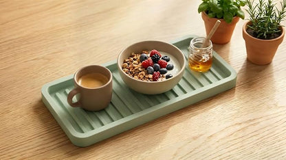 Happitasa Silicone Kitchen Sink Organizer Tray, Sponge Holder and Countertop Protector | Bathroom and Kitchen Soap Dish and Dispenser Tray (Pistachio, 9"x3.5", 5.6 Ounces)