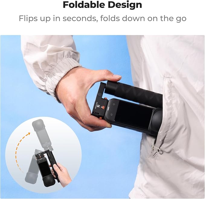 K&F Concept Upgrade Magnetic Quick Release Foldable Selfie Stick Compatible with Insta360 X5, 89cm/35inch Aluminum Alloy Extension Invisible Pole, Adjustable Handle Grip with Safety Lock for X4 Air