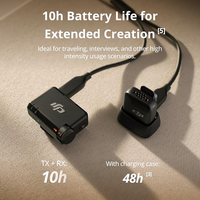 DJI Mic Mini (2 TX + 1 RX), Detail-Rich Audio, Wireless Lavalier Microphone for Camera/Android, 2-Person Vlog, Team Production