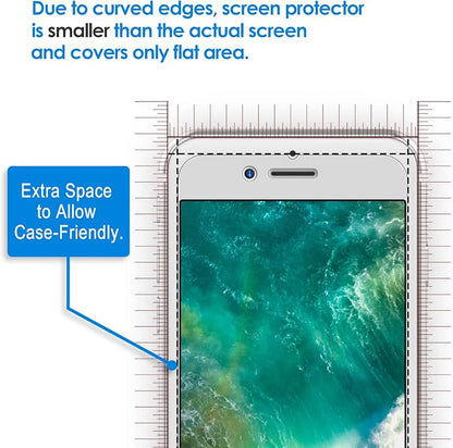 JETech Screen Protector for iPhone 8/7, 2-Pack | HD Clear, Tempered Glass Film, Anti-Scratch Glass