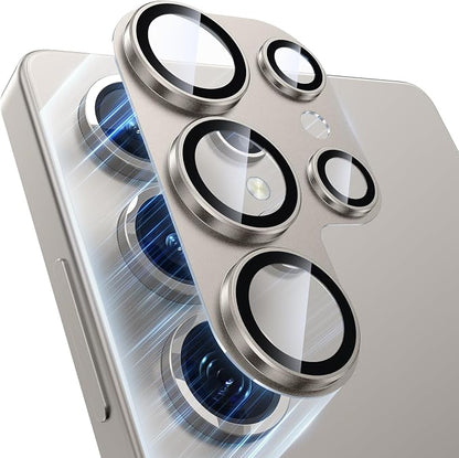 for Samsung Galaxy S25 Ultra Camera Lens Protector, [Military Grade Shatterproof] [Strong Adsorption] Matte Alloy Metal Ring Glass Camera Screen Protector for Galaxy S25 Ultra,Gray