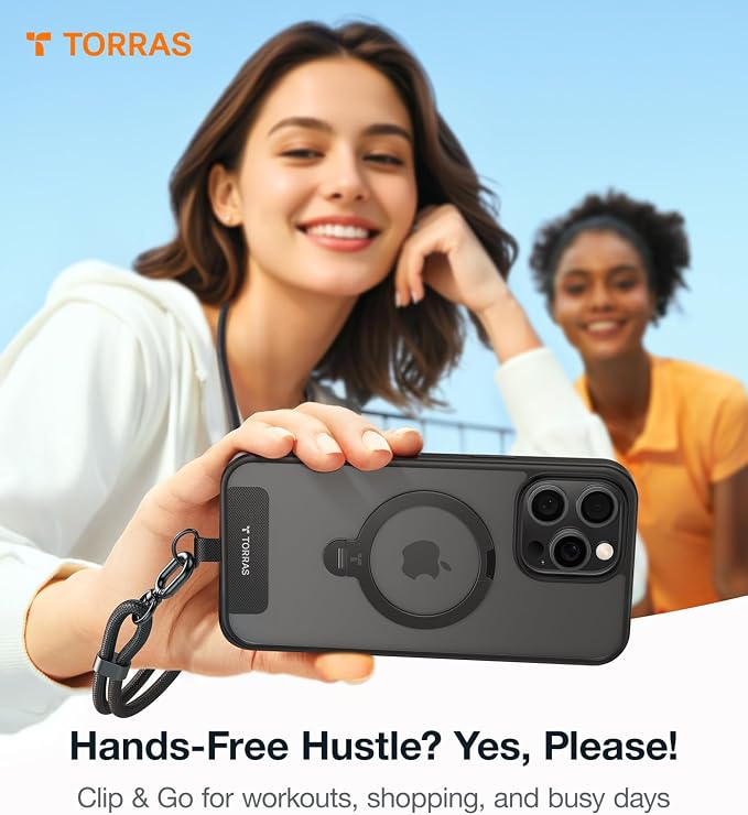 TORRAS Freedom Phone Lanyard Crossbody, Adjustable Lightweight Phone Strap with 2 Phone Tabs