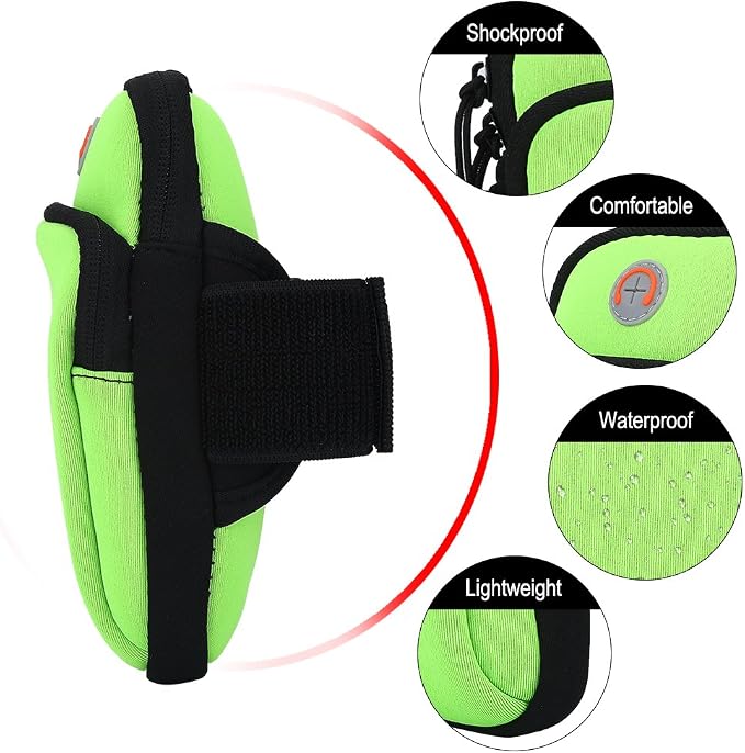 VGEBY Arm Pouch Outdoor Sport Running Jogging Exercise Armband Bag Wrist Pouch Phone Case Bag(Green) Sports Bag Supplies Wrist Phone Pouch Green Arm Pouch Green Arm Pouch