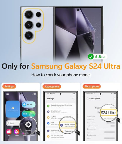 FNTCASE for Samsung Galaxy S24 Ultra Case Clear, Fit for Magsafe, | Screen Protector, Anti Yellowing Magnetic Back, 14FT Military Grade Drop Protection, Shockproof Protective Phone Cover