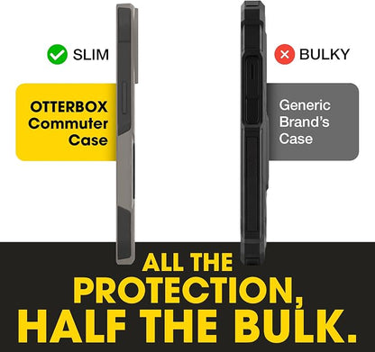 OtterBox iPhone 16e, 15, 14, & 13 Commuter Series Case - Slim & Tough, Pocket-Friendly, with Port Protection - Grey/Black