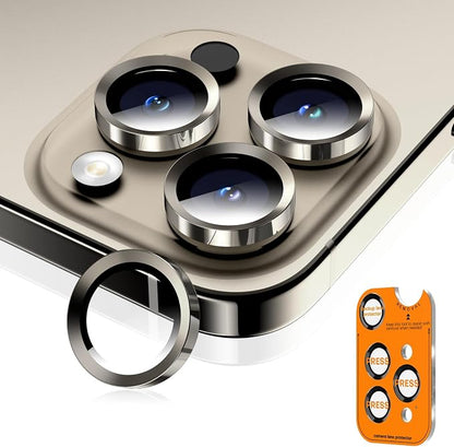 Camera Lens Protector for iPhone 17 Pro Max/17 Pro/16 Pro Max/16 Pro/15 Pro Max/15 Pro/14 Pro Max/14 Pro, Tempered Glass Metal Individual Camera Cover[Anti-drop]Case Friendly-Natural Titanium
