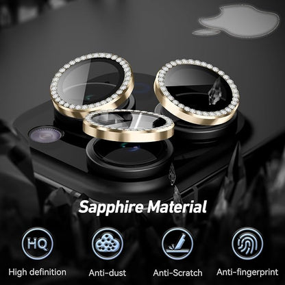 Jeluse Camera Lens Protector for iPhone 17 Pro Max/17 Pro/16 Pro Max/16 Pro/15 Pro Max/15 Pro/14 Pro Max/14 Pro, 9H Tempered Glass Screen Protector Cover Alignment Kit Metal Individual Ring