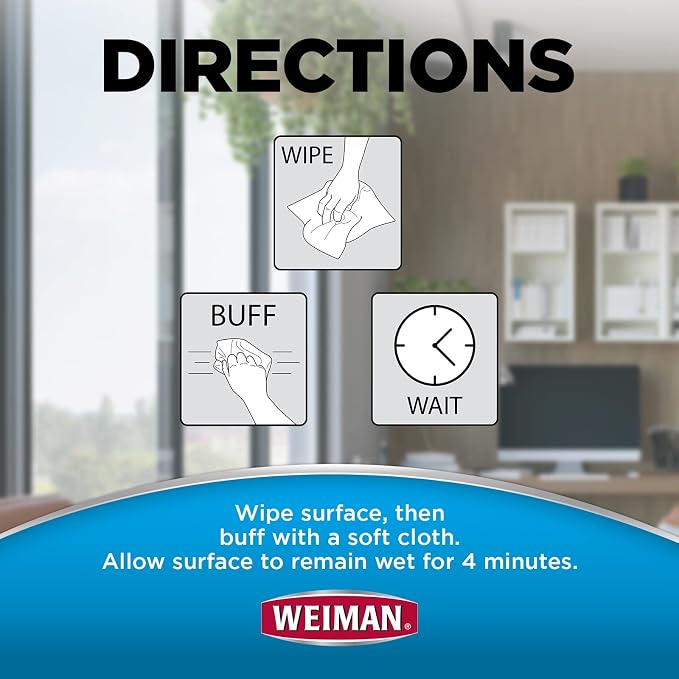 Weiman Electronic Disinfecting Wipes- 2 Pack - Safely Clean Your Laptop, Computer, TV, Screen Equipment-Electronic Cleaner Wipes-15 Count