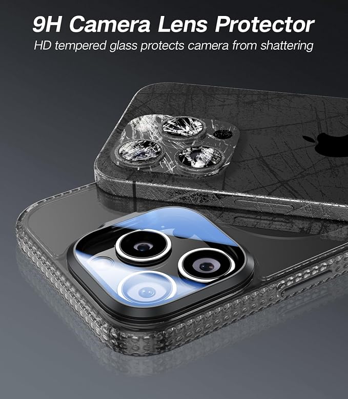 [Upgraded] for iPhone 15 Pro Max Case with Camera Cover Stand [Fit for MagSafe][9H Camera Lens Protector] Mil-Grade Protection Transparent Magnetic iPhone 15 Pro Max Phone Case, Clear Black