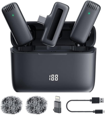 Labstandard Wireless Lavalier Lapel Microphone for iPhone, iPad, mini Video Recording Mic for Interview Video Podcast Vlog YouTube & Livestream, Noise Reduction, Plug & Play (J13 Pro)