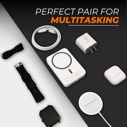 Artichoke 6 in 1 Accessories Gift Set Power Bank 5000 Smart Watch TWS Earphones Accessories Birthday Gifts Boyfriend Tech Gadgets Regalos para Hombre Travel Men Women Him Her