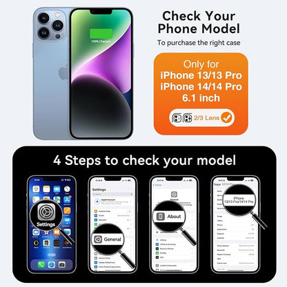 BOPPS Charging Case for iPhone 13/13 Pro/14/14 Pro 【with Stand】，Real Slim 7000mAh Portable Rechargeable Strong Protective Extended Charger Cover for iPhone 14/14 pro/13/13 pro Battery case