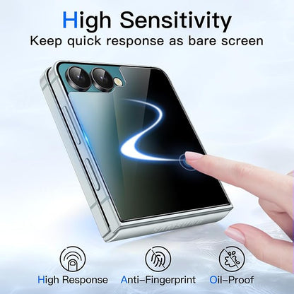 JETech Front Privacy Screen Protector for Samsung Galaxy Z Flip 7, 2-Pack | Anti-Spy 9H Tempered Glass, Easy Installation Tool, Case-Friendly