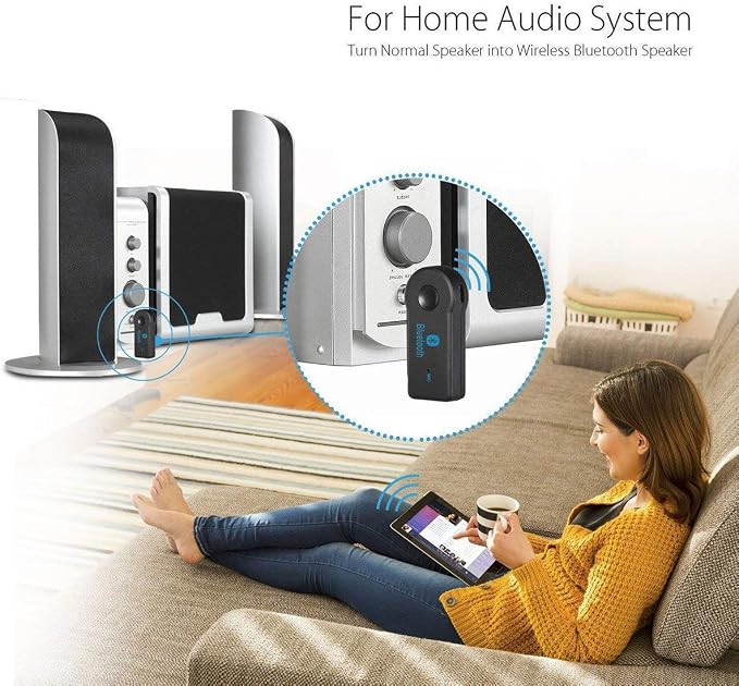 Bluetooth AUX Adapter for Car, Wireless Audio Receiver Portable Hands-Free Car Kits with AUX 3.5mm