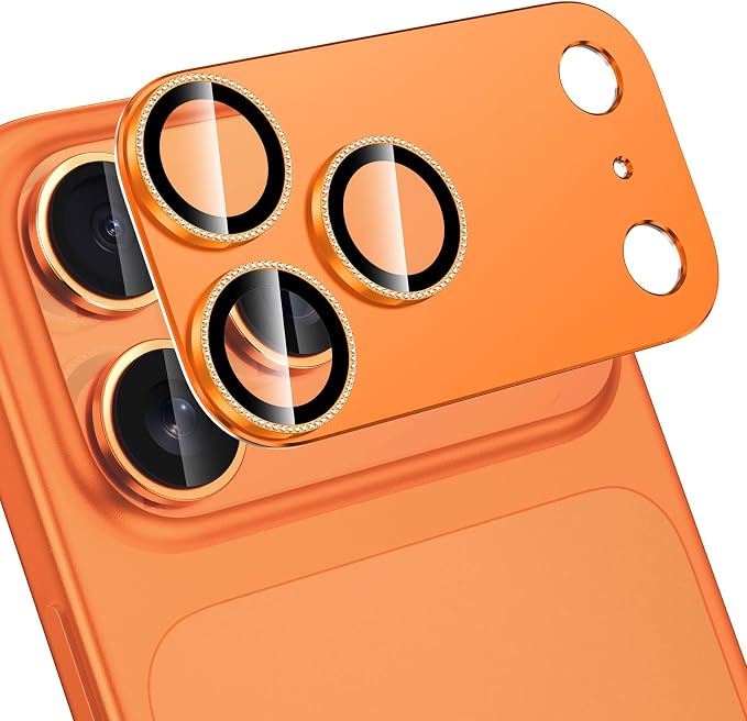 for iPhone 17 Pro Max Camera Lens Protector, [Military Grade Shatterproof] [Strong Adsorption] [Case Friendly] Full Coverage Metal Aluminum Alloy 9H Tempered Glass Camera Screen Cover, Cosmic