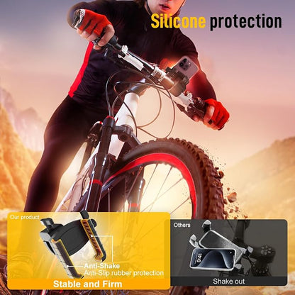 Moman Bike Phone Holder, PMS1 Universal Motorcycle Phone Mount【Unobstructed Lens】 360° Rotatable Quick Release Compatible with iPhone Samsung 4.5”-7.0” Phone, Motorcycle-Phone-Holder-Motorbike-Mount