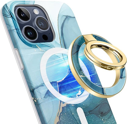 GVIEWIN Magnetic Phone Ring Holder, Compatible with MagSafe Phone Grip with Adjustable Stand, Magnet Phone Ring Kickstand for iPhone 17/16/15/14/13/12 Pro Max Plus Air/Other Phones (Navy Blue)