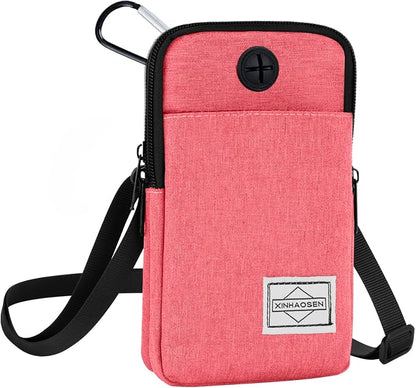 HOTEMIA Cell Phone Purse Waist Pack Bag Travel Crossbody Bag Wristband Sport Armband Wallet with Removable Shoulder Strap (Pink)