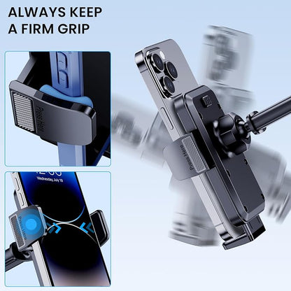 Phone Holder Car [Military-Grade Suction] Universal Car Phone Holder [Thick Case Friendly] Automobile Accessories Dashboard Air Vent Windshield Phone Mount Fit for iPhone Android Smartphones