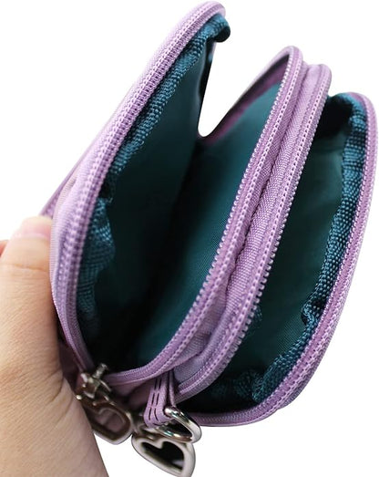 JUMISEE 3-Layers Crossbody Bag Cellphone Pouch Armband Wallet Nylon Smartphone Purse