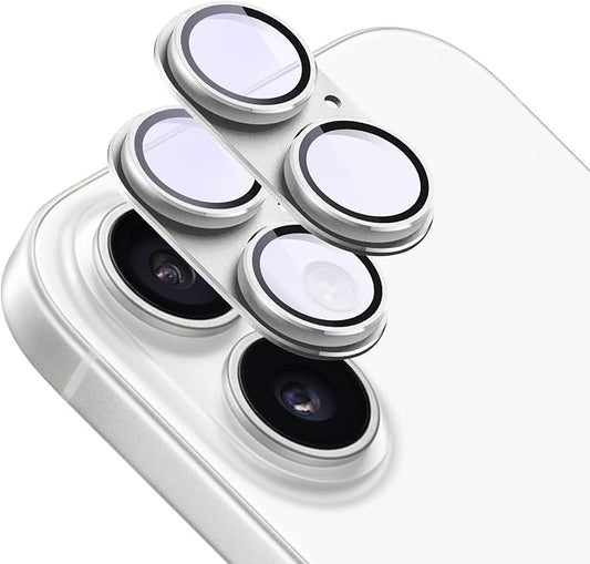 2-Pack Shatterproof Camera Lens Protector for iPhone 17 |AR Tempered Glass Strong Adsorption Metal Camera Cover Screen(Black)