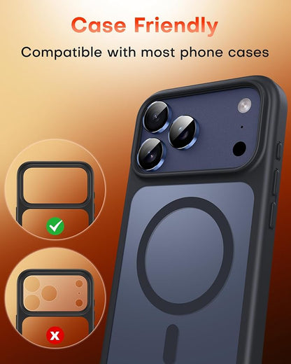 TOCOL Camera Lens Protector for iPhone 17 Pro Max/iPhone 17 Pro Tempered Glass HD Individual Scratch Resistant Camera Cover Accessories Case Friendly 2 Pack（Dark Blue）