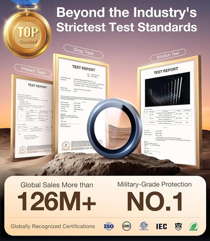 UltraGlass Top 9H+ Armor for Samsung Galaxy S26 Ultra Camera Lens Protector [No.1 Military Grade Shatterproof] S26 Ultra Camera Lens Protector Longest Durable Easy Install, Black