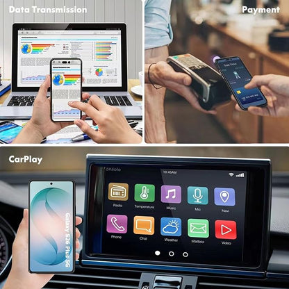 Wireless Charging Case for Galaxy S26 Plus, Upgraded 12000mAh Rechargeable Portable Charging Case Compatible with Galaxy S26 Plus (6.7 inch) with Carplay Extended Battery Pack Charger Case (Black)