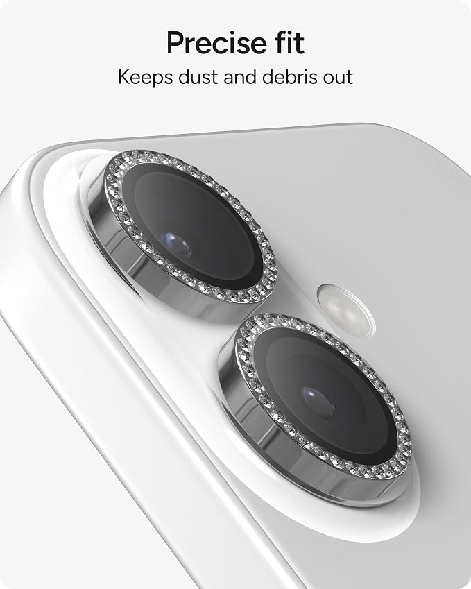 ZAGG iPhone Camera Lens Protector for iPhone 17/16/ 16 Plus - Diamond, Camera Ring, Maximum Impact & Scratch Protection, Anti-Reflective Technology, Smudge-Resistant, Precise Fit, Glass Elite