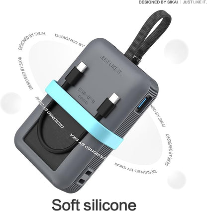 Silicone Case for Anker Zolo Power Bank 2025(20,000mAh 45W/30W) A1689/A1681 Protective Cover with Lanyard Hole, Compact | Tactile Grip | Impact Protection for Daily Use & Travel, Case Only (Gray)