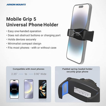 ARKON Mounts Phone Holder Full Kit - Adjustable Overhead Arm Cell Phone Table Top Stand and Tablet Mount with Ring Light - Professional Holders for Horizontal or Vertical Filming