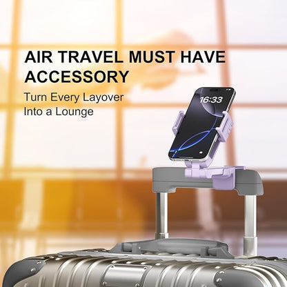 Perilogics Gen 2 Airplane Phone Holder Mount – Silent Hands-Free Travel Phone Stand, Travel Essential for Flying, 360° Adjustable Tray Table Phone Holder Fits iPhone, Android & Gaming Device