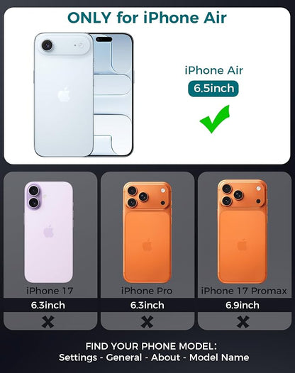 Goton Compatible for iPhone Air Camera Lens Protector 2025, 1-Pack Aluminum Alloy Metal Cover with HD Tempered Glass for iPhone 17 Air, Pro Camera Style, Shatter-Resistant, Scratch-Proof