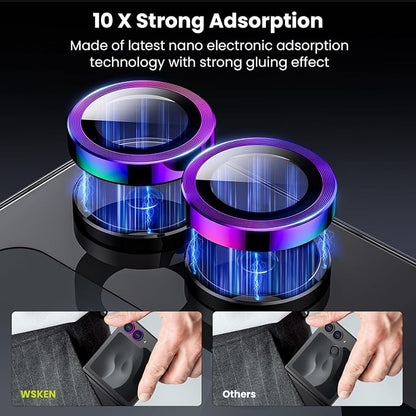 WSKEN for Z Flip 7 Camera Lens Protector Case Cover - Ultra HD Anti-Reflective Tempered Metal Glass Anti Scratch Rear Camera Screen Protector Film for Samsung Galaxy Z Flip 7 5G Accessories,Colorful