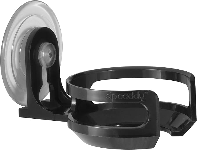The Original SipCaddy Shower Beer & Bath Wine Holder | Portable Cupholder | Shower Caddy | Drink Holder for Beer & Wine | American-Made Suction Cup | The Best | Black