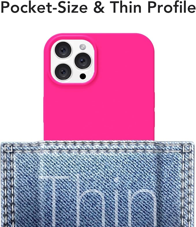 for iPhone 12/12 Pro Case Silicone Compatible with Magsafe Case, Ultra Slim Thin Magnetic Phone Cases Mag Safe, Cute Soft Rubber Gel TPU Matte Plain Wireless Charging Cover for Women, Hot Pink