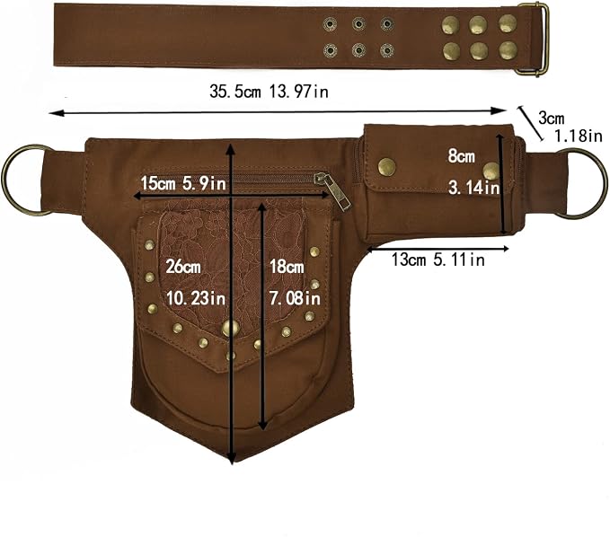 Cotton Waist Pack Fanny Bag for Women Outdoor Travel Sports Running Walking Hiking Hip Bum Belt Slim Cell Phone Purse Casual Waist Wallet Pouch 6/Brown