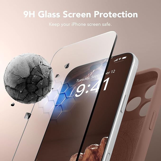 Magnetic for iPhone 17 Pro Case, Compatible with MagSafe, [Full Camera Protection][Screen Protector] Silicone Shockproof Protective Phone Case for iPhone 17 Pro 6.3", Brown