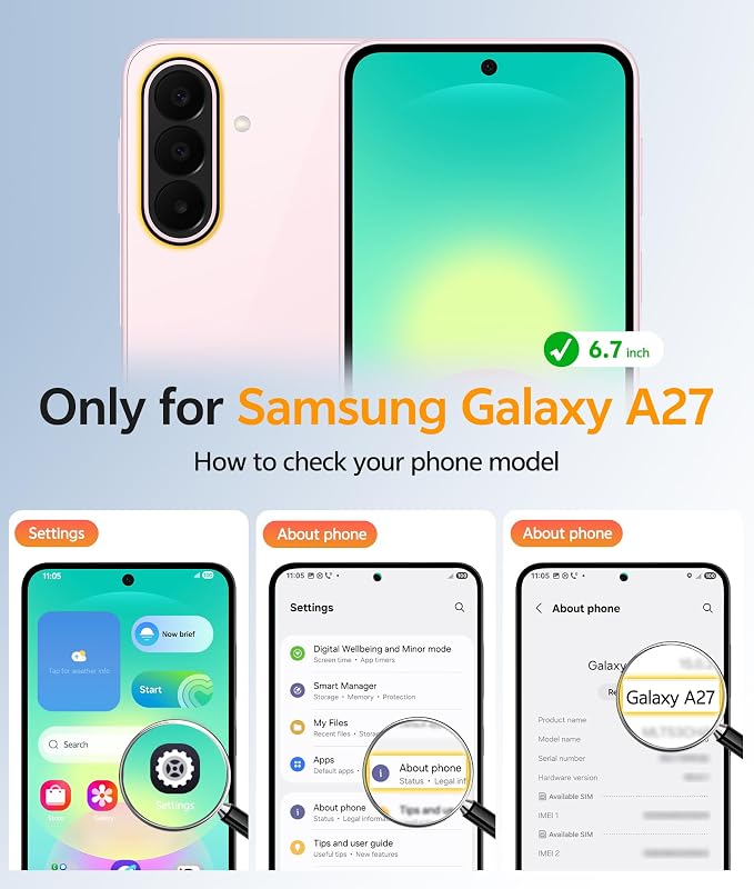 FNTCASE for Galaxy A27 5G Phone Case, Fit for Magsafe, Screen Protector | Clear Anti Yellowing, 14FT Military Grade Drop Protection, Slim Shockproof Protective, for Samsung A 27 4G Cover, Transparent
